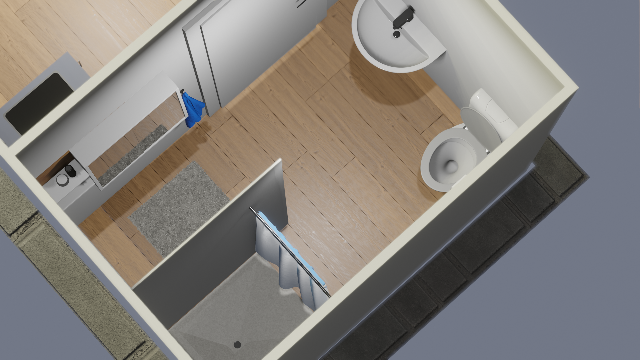 unit met toilet, douche en wastafel